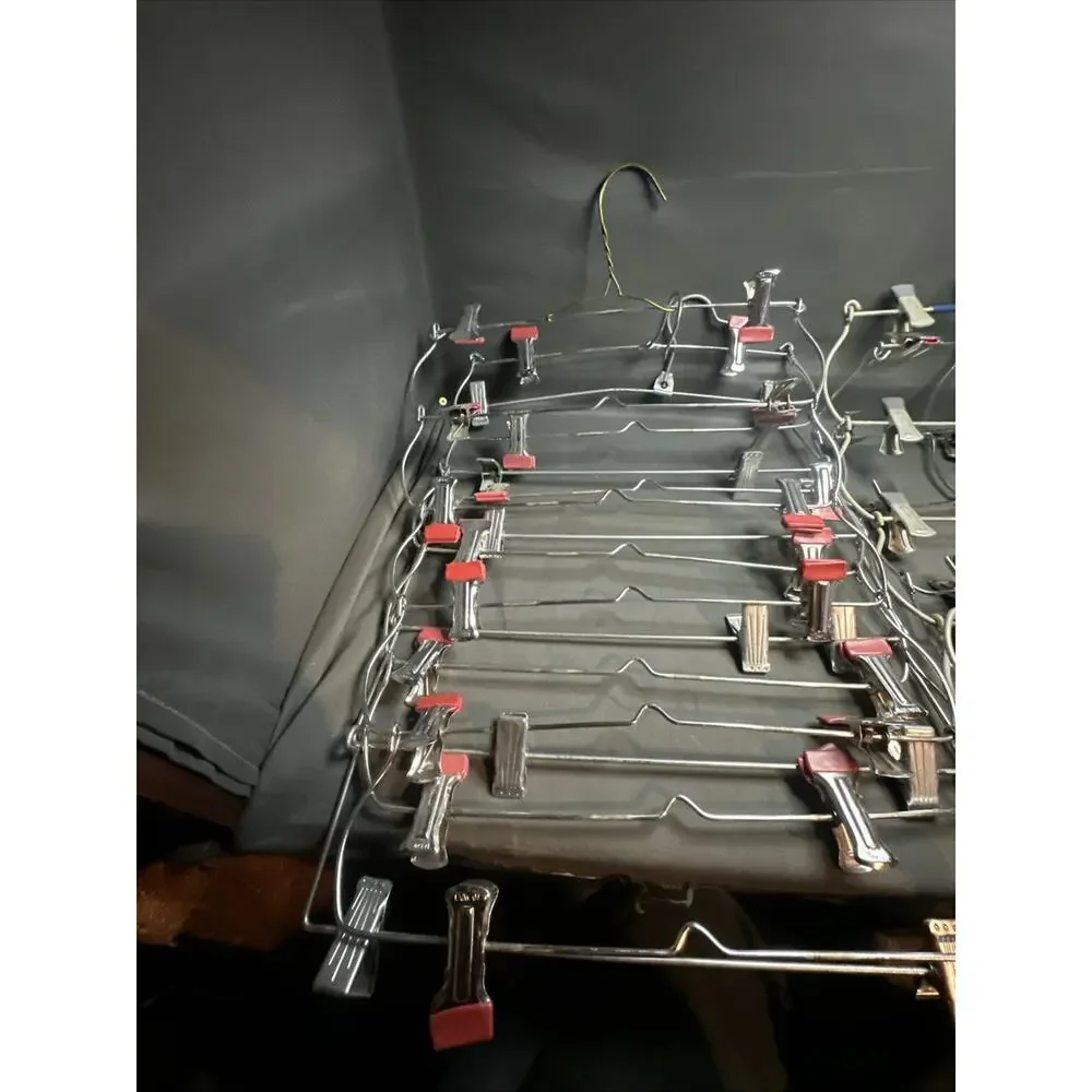 Set Of 6 Mid-Century Metal Tiered Hanger For Pants Skirts